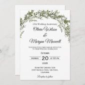 Chic Classic Greenery Wedding Jubileum Kaart (Voorkant / Achterkant)