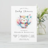 Chic Classic Owl Baby shower Kaart (Staand voorkant)