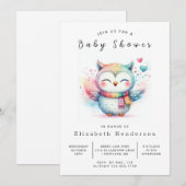 Chic Classic Owl Baby shower Kaart (Voorkant / Achterkant)