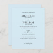Chic Classic Plain Blue Elegant Budget Weddenschap (Voorkant / Achterkant)