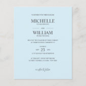 Chic Classic Plain Blue Elegant Budget Weddenschap (Voorkant)