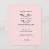 Chic Classic Plain Pink Elegant Budget Weddenschap (Voorkant / Achterkant)