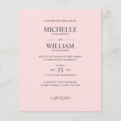 Chic Classic Plain Pink Elegant Budget Weddenschap (Voorkant)