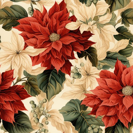 Chic Classic Red and White Poinsettias Christmas Bad Handdoek