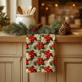 Chic Classic Red and White Poinsettias Christmas  Theedoek