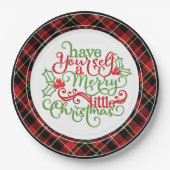 Chic Classic Red Black Yellow White Tartanpatroonp Papieren Bordje (Voorkant)