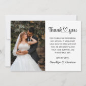Chic Classic Trendy Wedding Photo Bride and Groom Bedankkaart (Achterkant)