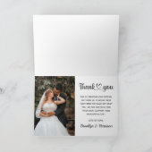 Chic Classic Trendy Wedding Photo Bride and Groom Bedankkaart (Binnen)