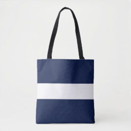 Chic Classic Wide Navy Blue White Nautical Stripes Tote Bag