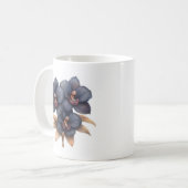 Chic classic zwarte orchidee koffie mok (Voorkant links)