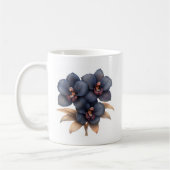 Chic classic zwarte orchidee koffie mok (Links)