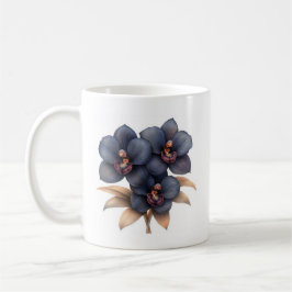 Chic classic zwarte orchidee koffie mok