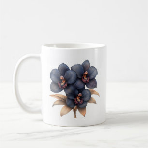 Chic classic zwarte orchidee koffie mok