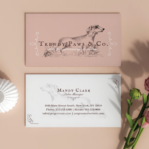 Chic Classy Boutique Style Pet Salon Dachshund Dog Visitekaartje