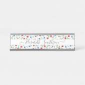 Chic Classy Elegant Custom Professional Floral Bureau Naambordje (Voorkant)