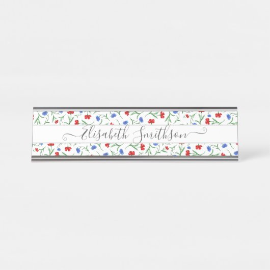 Chic Classy Elegant Custom Professional Floral Bureau Naambordje (Voorkant)