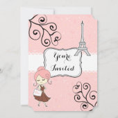 Chic classy Paris eiffel tower Graduparty Kaart (Achterkant)