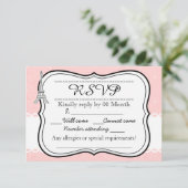 Chic classy roze Paris Eiffeltoren RSVP Kaartje (Staand voorkant)