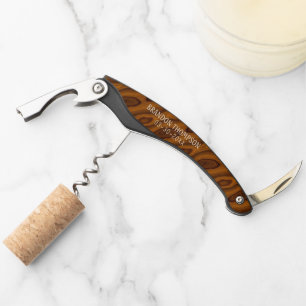 Chic Classy Warm Amber Bruin Hout Grain Patroon Kurkentrekker