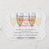 Chic Classy wijnglas bruids douche uitnodiging (Voorkant / Achterkant)