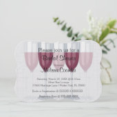 Chic Classy wijnglas bruids douche uitnodiging (Staand voorkant)