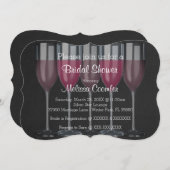 Chic Classy Wine Glass Bridal Shower Kaart (Voorkant / Achterkant)