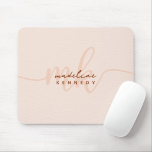 Chic Clay en Beige Modern Monogram Muismat
