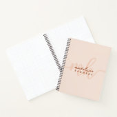 Chic Clay en Beige Modern Monogram Notitieboek (Binnen)