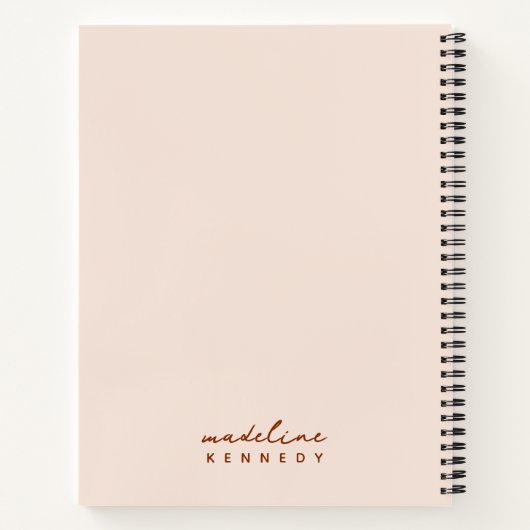 Chic Clay en Beige Modern Monogram Notitieboek (Achterkant)