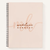 Chic Clay en Beige Modern Monogram Notitieboek (Voorkant)