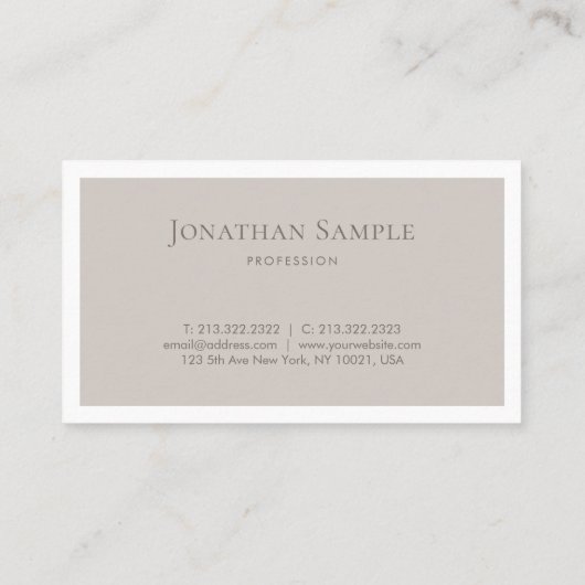 Chic Clean Design Modern Monogram Plain Excellent Visitekaartje (Achterkant)