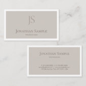 Chic Clean Design Modern Monogram Plain Excellent Visitekaartje (Voorkant / Achterkant)