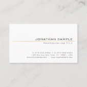 Chic Clean Gold Stripe Design Trendy White Plain Visitekaartje (Voorkant)