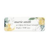 CHIC CLEAN YELLOW GROENE WATERVERF FLORAAL ADRES ETIKET (Voorkant)