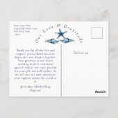 Chic Coastal foto bruiloft Dank u Briefkaart (Achterkant)