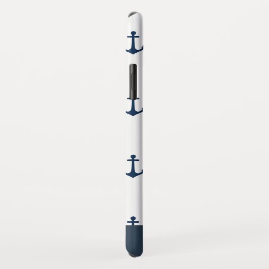 Chic Coastal Navy Anchor Pattern Case-Mate iPhone Case (Achterkant/rechts)