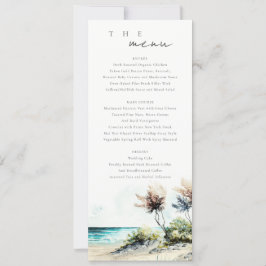 Chic Coastal Palm Beach Seascape Wedding Menu Kaar Kaart