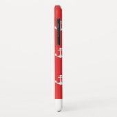Chic Coastal Red Anchor Pattern Case-Mate iPhone Case (Achterkant/links)