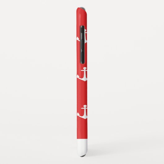 Chic Coastal Red Anchor Pattern Case-Mate iPhone Case (Achterkant/links)