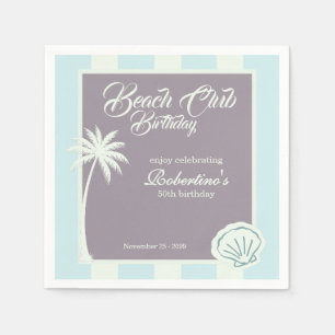 Chic Coastal Stripe Beach Club 50ste verjaardag Servet