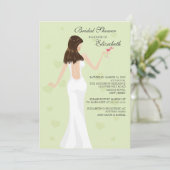 Chic Cocktail Bride Bridal Shower Invitation Mint Kaart (Staand voorkant)