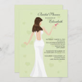Chic Cocktail Bride Bridal Shower Invitation Mint Kaart (Voorkant / Achterkant)