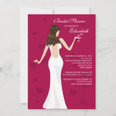 Chic Cocktail Bride Bridal Shower Invitation Red Kaart (Voorkant)