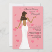 Chic Cocktail Bride Bridal Shower Invitation Roze Kaart (Voorkant)