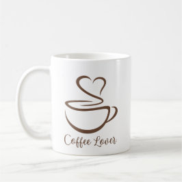 Chic Coffee Lover Heart Minimalistische Mok