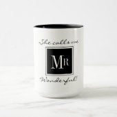 CHIC COFFEE MOK_"MR WONDERFUL" BLACK/WHITE MOK (Midden)