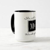 CHIC COFFEE MOK_"MR WONDERFUL" BLACK/WHITE MOK (Voorkant links)