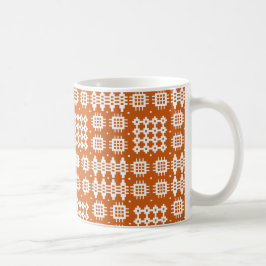 Chic Coffee Mok: Welsh Tapestry Pattern, Brick Red Koffiemok