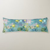 Chic collage blauw turquoise Siciliaanse citrus bl Lichaamskussen (Voorkant)