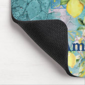 Chic collage blauw turquoise Siciliaanse citrus bl Muismat (Hoek)